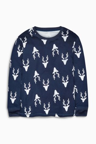 Navy Reindeer Pyjamas (3-16yrs)